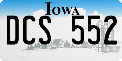 IA license plate DCS552