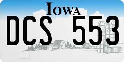 IA license plate DCS553