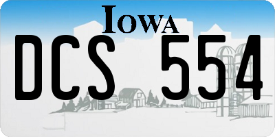IA license plate DCS554