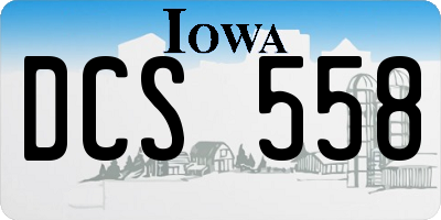 IA license plate DCS558
