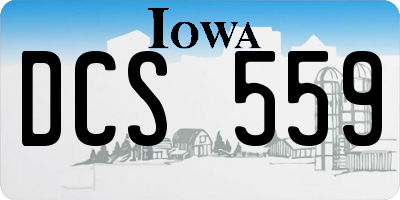 IA license plate DCS559