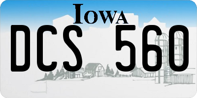 IA license plate DCS560