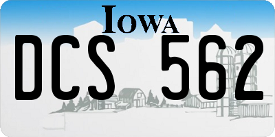 IA license plate DCS562