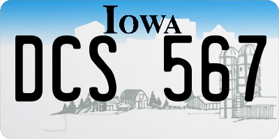 IA license plate DCS567