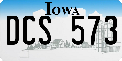 IA license plate DCS573