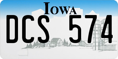 IA license plate DCS574