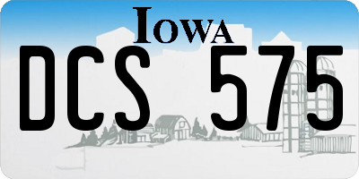 IA license plate DCS575