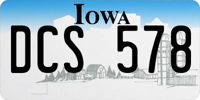 IA license plate DCS578