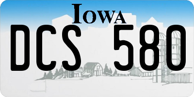 IA license plate DCS580