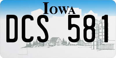 IA license plate DCS581