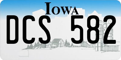 IA license plate DCS582