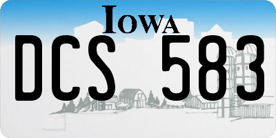 IA license plate DCS583