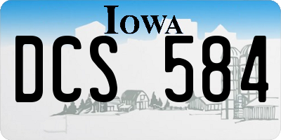 IA license plate DCS584
