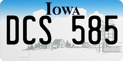 IA license plate DCS585