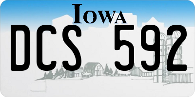 IA license plate DCS592
