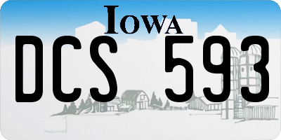 IA license plate DCS593