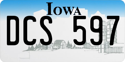 IA license plate DCS597