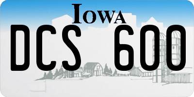 IA license plate DCS600