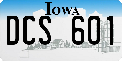 IA license plate DCS601