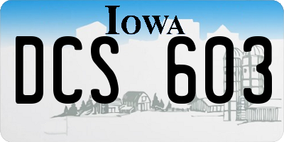 IA license plate DCS603