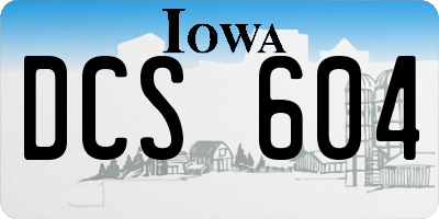 IA license plate DCS604
