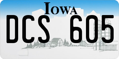 IA license plate DCS605