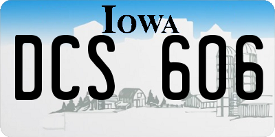 IA license plate DCS606