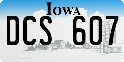 IA license plate DCS607