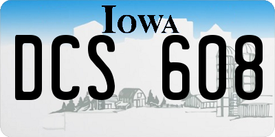 IA license plate DCS608