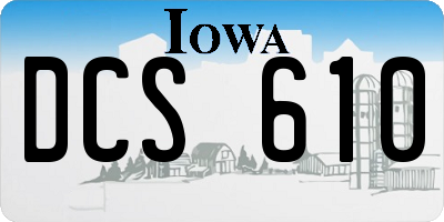 IA license plate DCS610