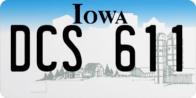 IA license plate DCS611
