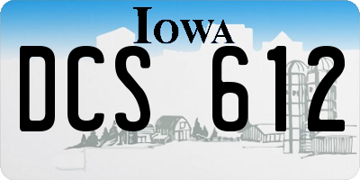 IA license plate DCS612