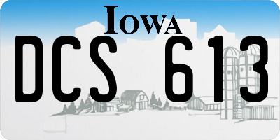 IA license plate DCS613