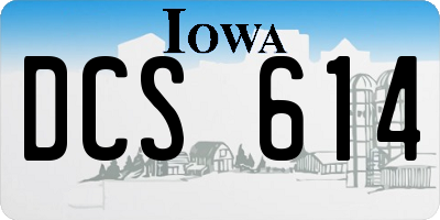 IA license plate DCS614