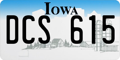 IA license plate DCS615