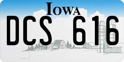 IA license plate DCS616