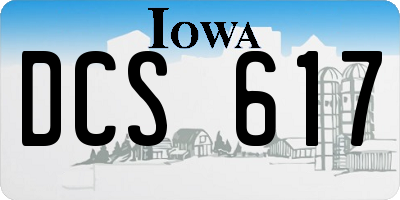 IA license plate DCS617