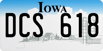 IA license plate DCS618