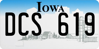 IA license plate DCS619