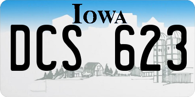 IA license plate DCS623