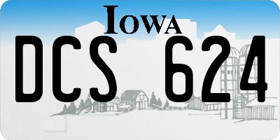 IA license plate DCS624