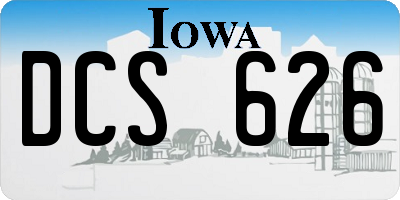 IA license plate DCS626