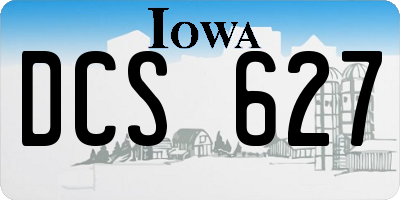 IA license plate DCS627