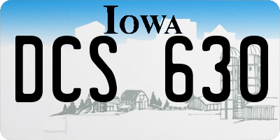 IA license plate DCS630