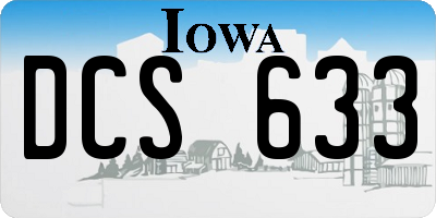 IA license plate DCS633