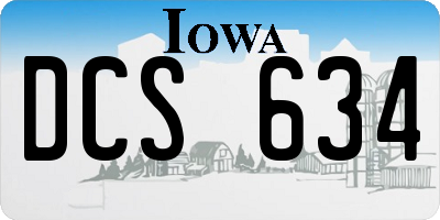 IA license plate DCS634