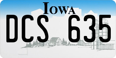 IA license plate DCS635