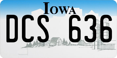IA license plate DCS636