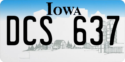 IA license plate DCS637
