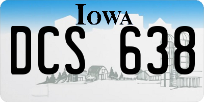 IA license plate DCS638